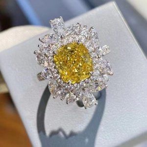 Imitation yellow diamond open ring